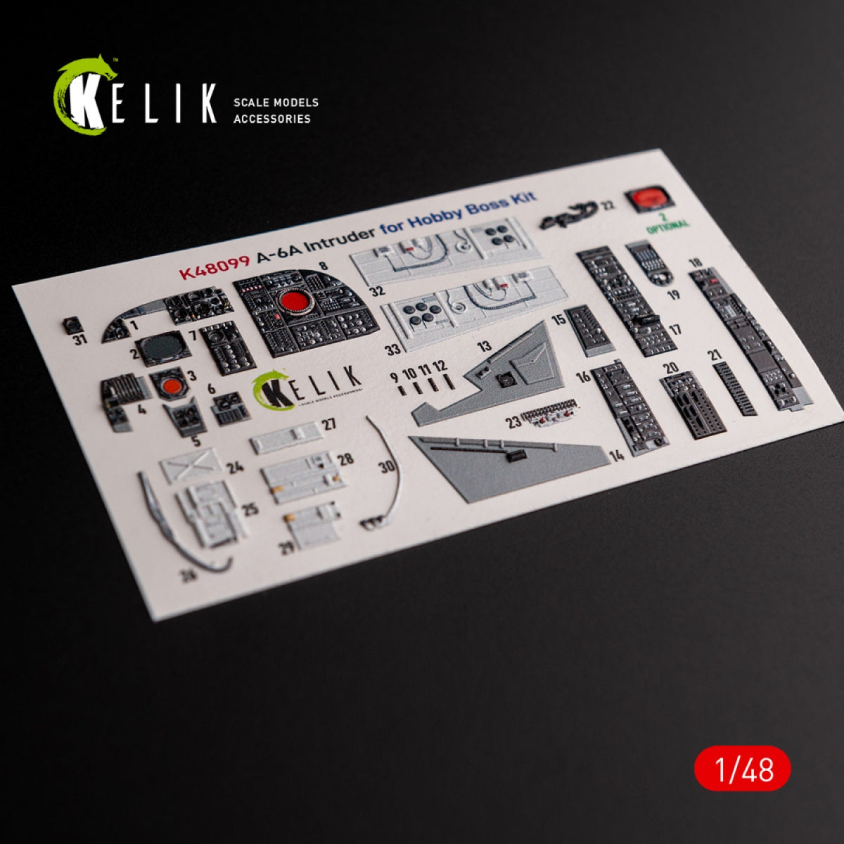 KELIK K48099 A-6A Intruder - interior 3D decals for HobbyBoss kit 1/48 – zdjęcie 2