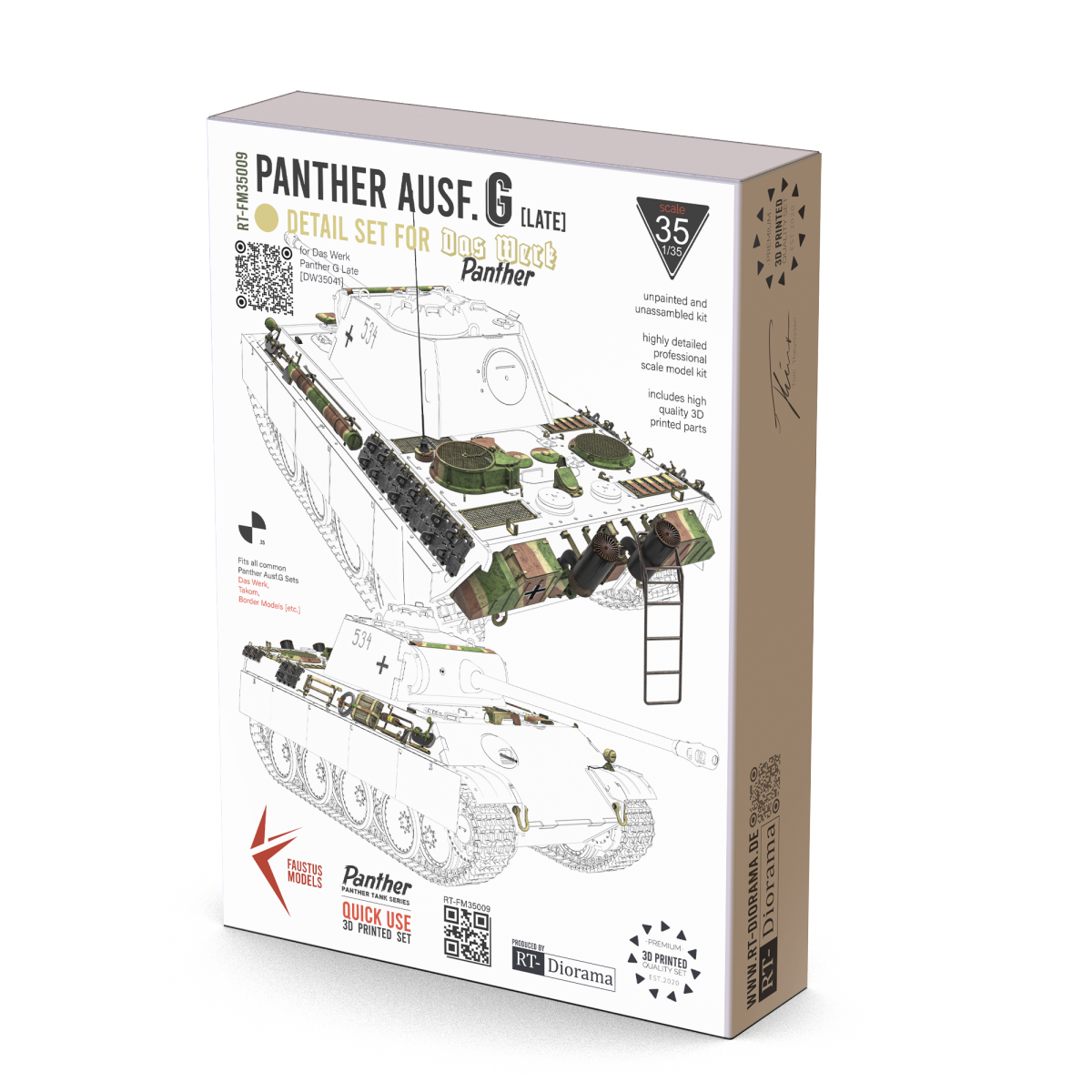 Faustus Models FM35009 Panther Ausf.G [MNH-Late] Detail Set for Das Werk 1/35