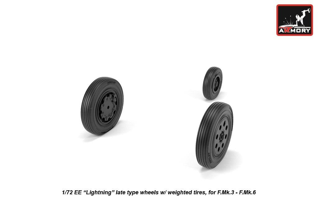 Armory Models AW72410 EE Lightning wheels w/ weighted tires, late 1/72 – zdjęcie 4