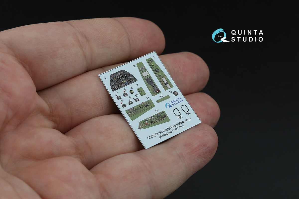 Quinta Studio QD72198 Bristol Beaufighter Mk.X 3D-Printed coloured Interior on decal paper (Hasegawa) 1/72 – zdjęcie 5