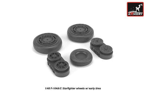 Armory Models AW48317 F-104A/C Starfighter early wheels, w/ optional nose wheels, weighted 1/48 – image 3