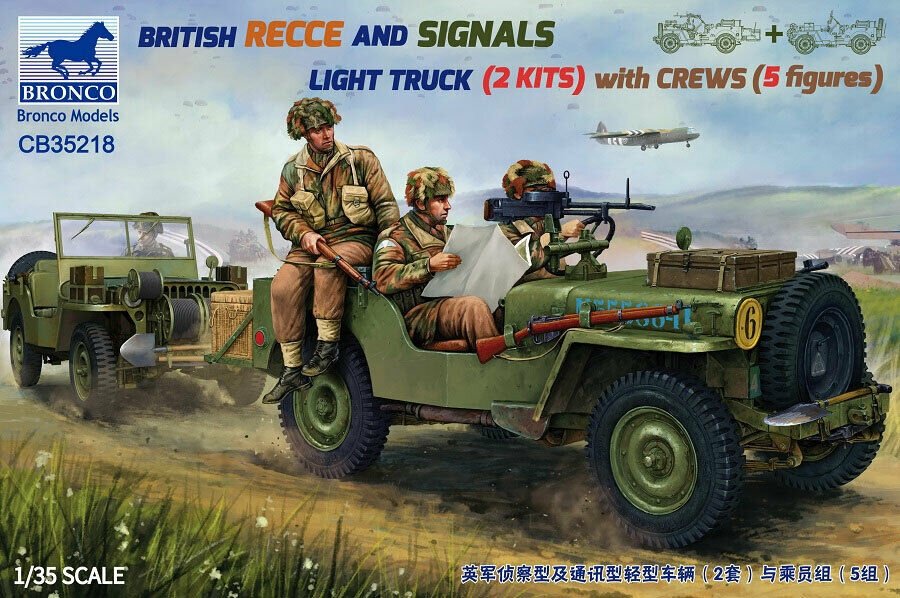 Bronco CB35218 Camion léger de reconnaissance et de signalisation britannique (2 kits) avec équipage (5 figurines) 1/35