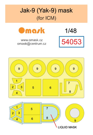 Omask 54053 Jak-9 (Yak-9) mask (for ICM) 1/48 – zdjęcie 2