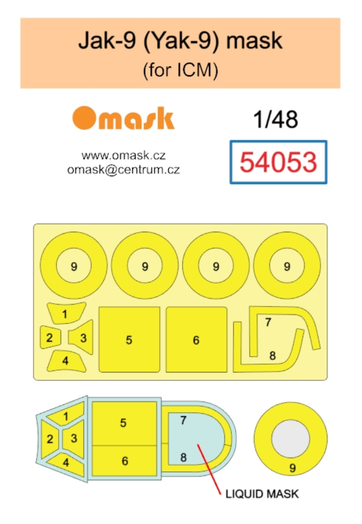 Omask 54053 Jak-9 (Yak-9) mask (for ICM) 1/48 – zdjęcie 2