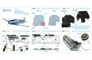 Quinta Studio QD32102 T-6G 3D-Printed coloured Interior on decal paper (Kitty Hawk) 1/32 – zdjęcie 2