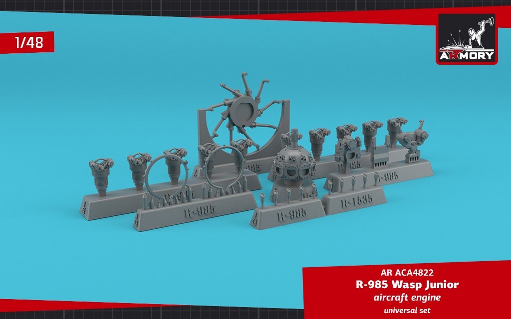 Armory Models ACA4822 R-985 Wasp Junior US aircraft engine 1/48 – zdjęcie 3