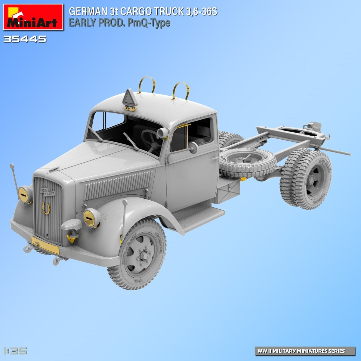 Miniart 35445 Camion cargo allemand 3 tonnes 3.6-36S Première production Type PmQ 1/35 – image 12