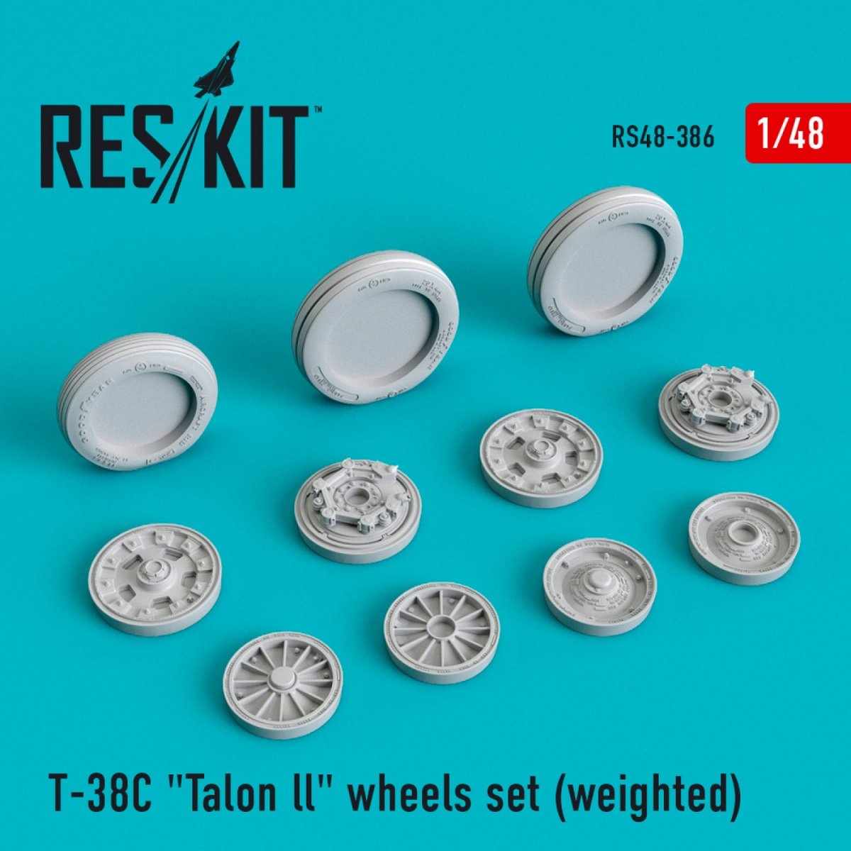 RESKIT RS48-0386 T-38C &amp;quot;TALON LL&amp;quot; WHEELS SET (WEIGHTED) 1/48