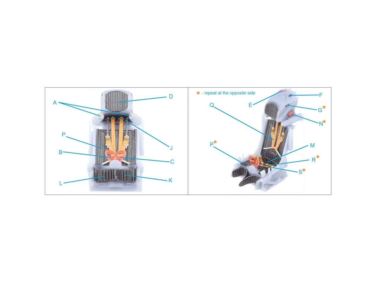 Quinta Studio QR+48073 K-36DM (initial release) ejection seat (for Su-17M3/M4/UM3/22, Su-24, MiG-29 9-12 Early aircraft) (All kits) 1/48 – zdjęcie 8
