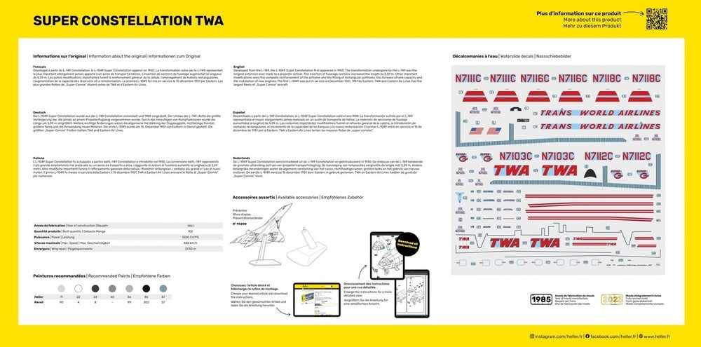 Heller 58391 Super Constellation TWA - Starter Kit 1/72 – Bild 4