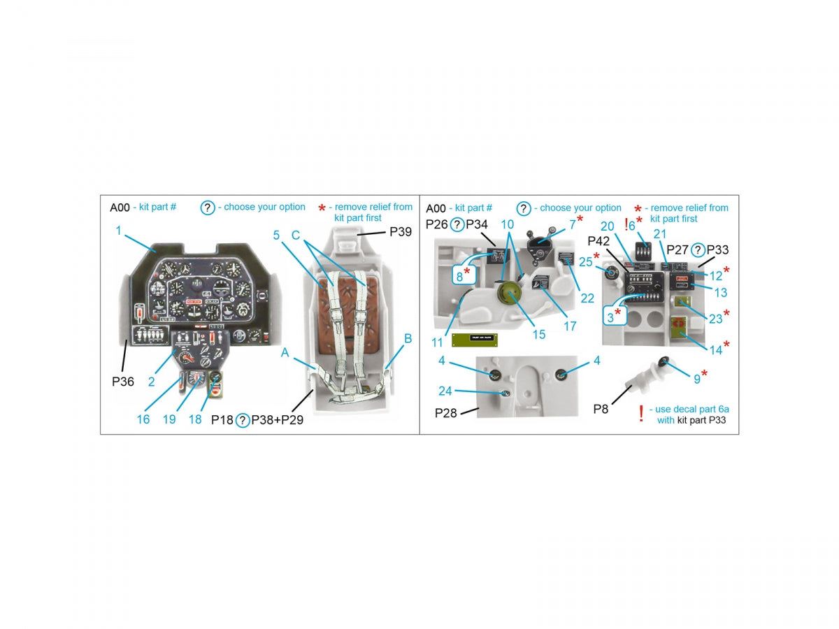 Quinta Studio QD48500 P-51B late/P-51C Late 3D-Printed coloured Interior on decal paper (Eduard) 1/48 – zdjęcie 2