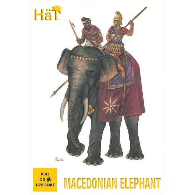 Hat 8141 Macedonian Elephants - makes 2 Elephants w/Crew 1/72