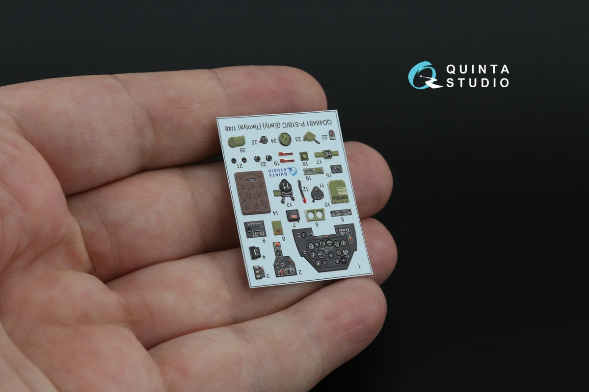 Quinta Studio QD48481 P-51B/C (Early) 3D-Printed colored Interior on decal paper (Tamiya) 1/48 – image 6