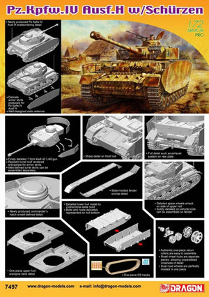 Dragon 7497 Pz.Kpfw.IV Ausf.H w/Schurzen 1/72 – image 2
