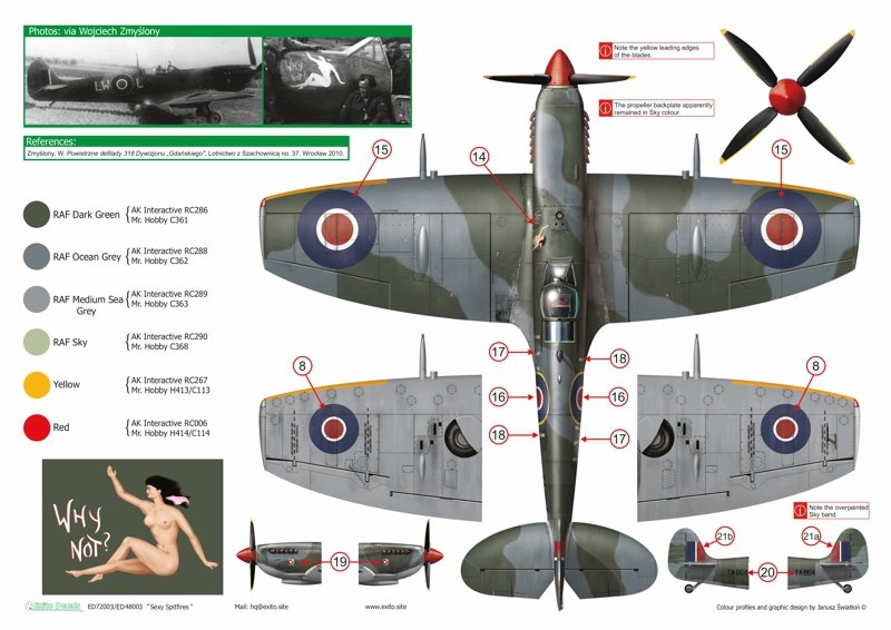 Exito ED48003 DECALS Sexy Spitfires - Supermarine Spitfire LF Mk Vb - VIII - IXe 1/48 – zdjęcie 7