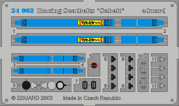 Eduard 24002 Sabelt 4 points Blue Seatbelt 1/24