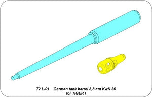 Aber 72L-01 German tank barrel 8,8cm KwK 36 for Tiger I 1/72 – image 5