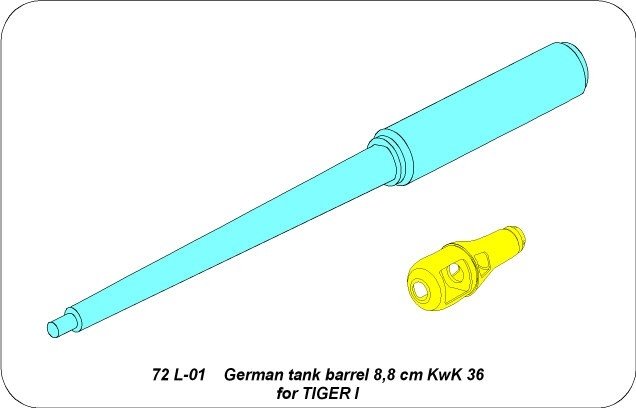 Aber 72L-01 German tank barrel 8,8cm KwK 36 for Tiger I 1/72 – image 5