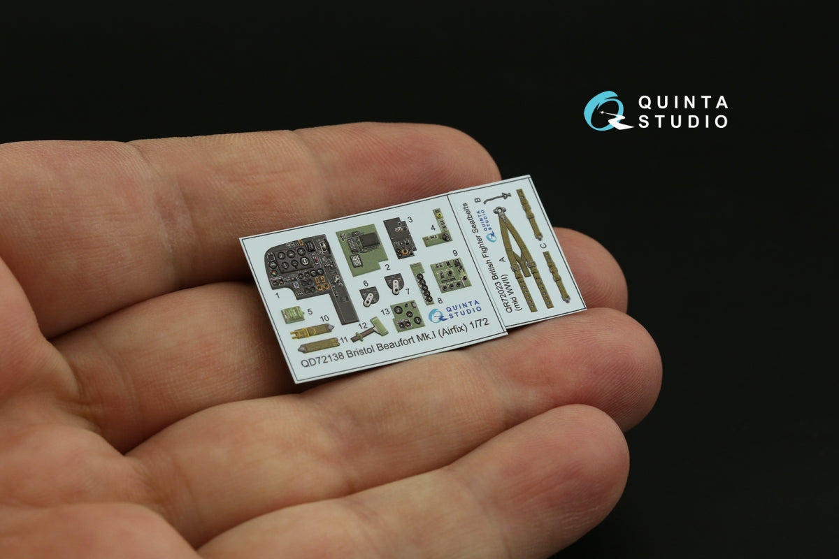Quinta Studio QD72138 Bristol Beaufort Mk.I 3D-Printed coloured Interior on decal paper (Airfix) 1/72 – zdjęcie 8