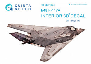 Quinta Studio QD48169 F-117A 3D-Printed &amp;amp; coloured Interior on decal paper (for Tamiya kit) 1/48