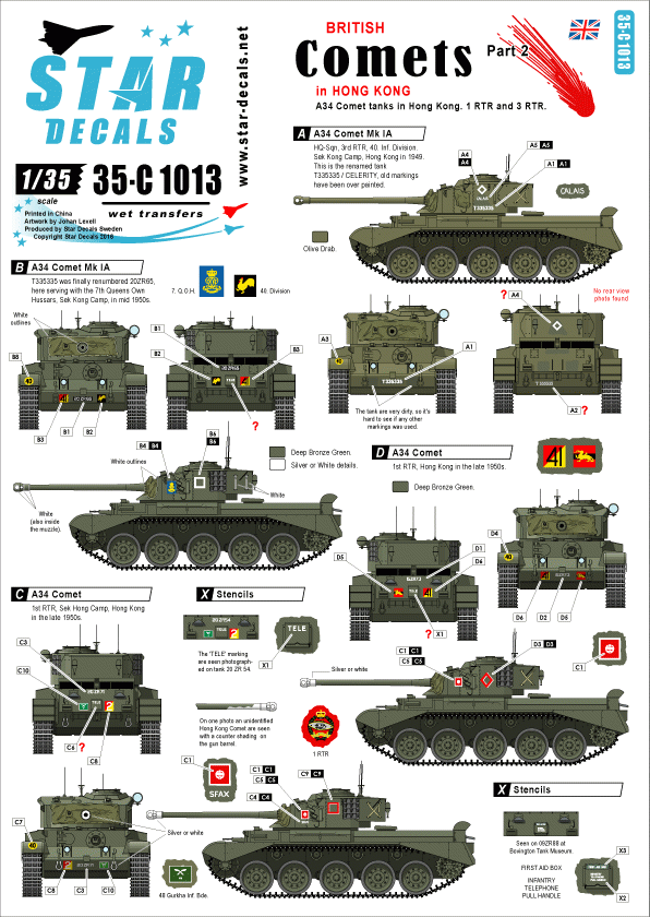 Star Decals 35-C1013 Comètes britanniques 2 1/35
