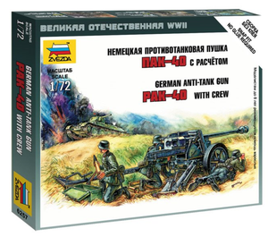 Zvezda 6257 German Anti Tank Gun PAK-40 with Crew 1/72