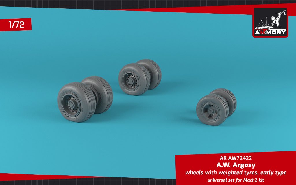 Armory Models AW72422 A.W. Argosy wheels w/ weighted tires, early version 1/72 – zdjęcie 2