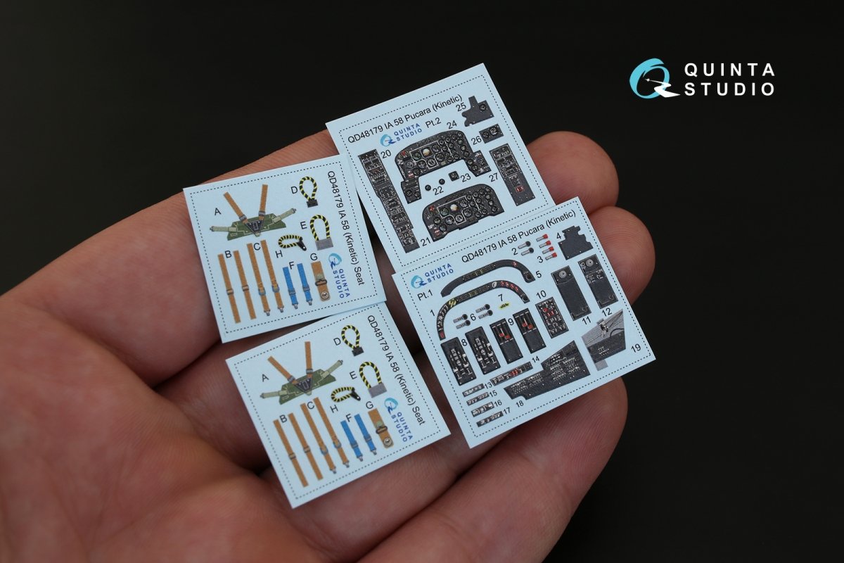 Quinta Studio QD48179 IA 58 Pucara 3D-Printed &amp;amp; coloured Interior on decal paper (for Kinetic kit) 1/48 – zdjęcie 2
