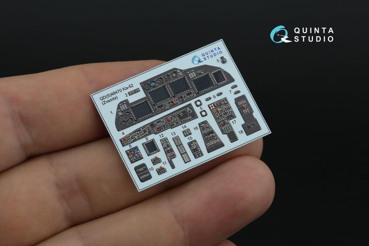Quinta Studio QD48470 Ka-52 3D-Printed colored Interior on decal paper (Zvezda) 1/48 – image 5