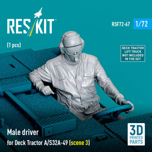 RESKIT RSF72-0067 Male driver for Deck Tractor A/S32A-49 (scene 3) (1 pcs) (3D Printed) 1/72 – zdjęcie 2