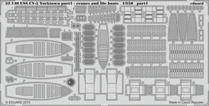 Eduard 53140 USS CV-5 Yorktown part 1 cranes &amp;amp; life boats MERIT 1/350 – zdjęcie 5