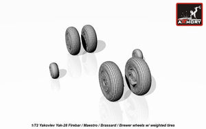 Armory Models AW72047 Yakovlev Yak-28 wheels w/ weighted tires 1/72 – Bild 3