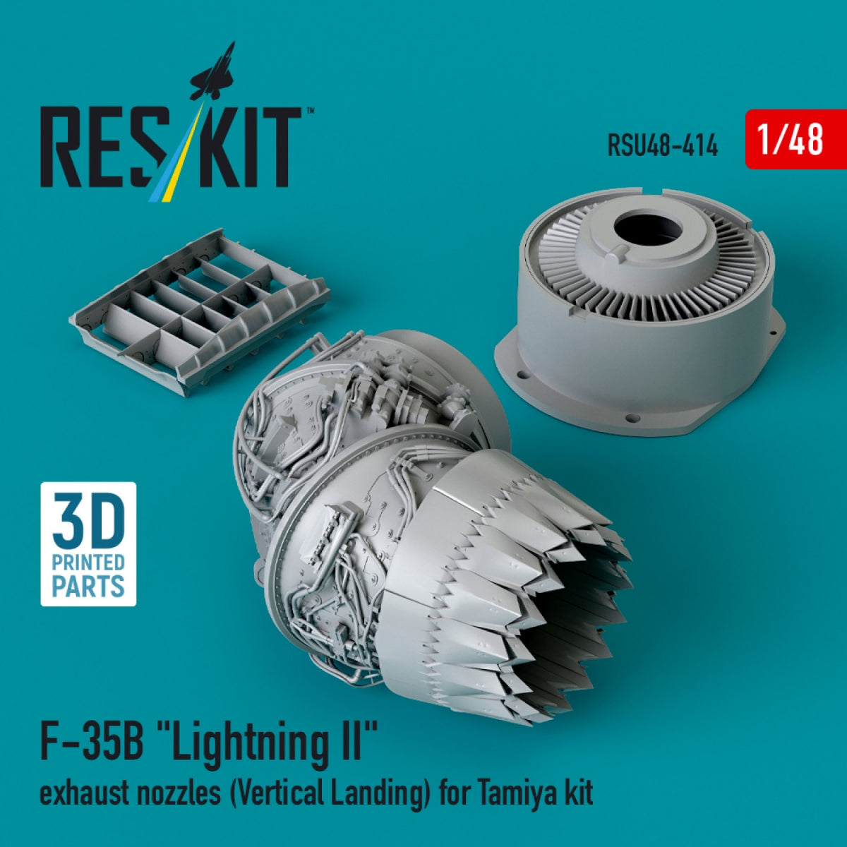 RESKIT RSU48-0414 F-35B &amp;quot;Lightning II&amp;quot; exhaust nozzles (Vertical Landing) for Tamiya kit (3D printed) 1/48