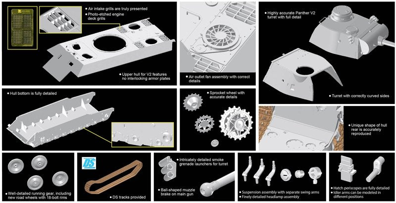 Dragon 6830 Panther Ausf.D V2 Versuchsserie 1/35 – image 3