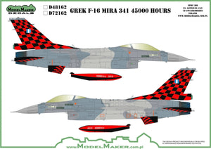 ModelMaker Decals D48162 Greek F-16 341 Mira 45000 Hours 1/48