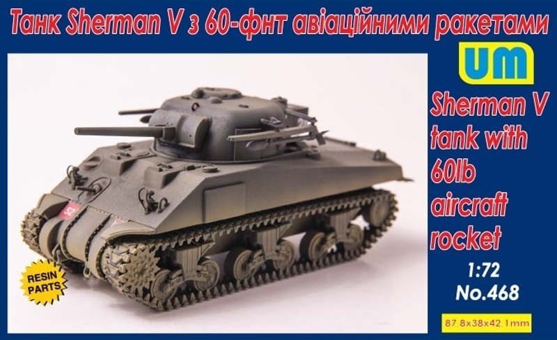Unimodels 468 Sherman V tank with 60lb aircraft rocket 1/72