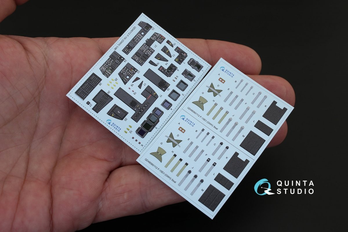 Quinta Studio QD48112 F-15I 3D-Printed &amp;amp; colored Interior on decal paper (for GWH kit) 1/48 – image 3