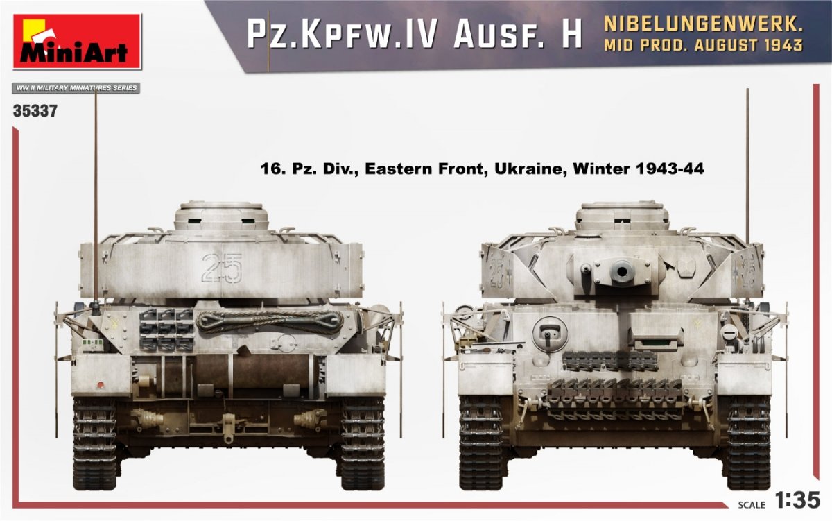 MiniArt 35337 Pz.Kpfw.IV Ausf. H NIBELUNGENWERK. MID PROD. AUGUST 1943 1/35 – immagine 6