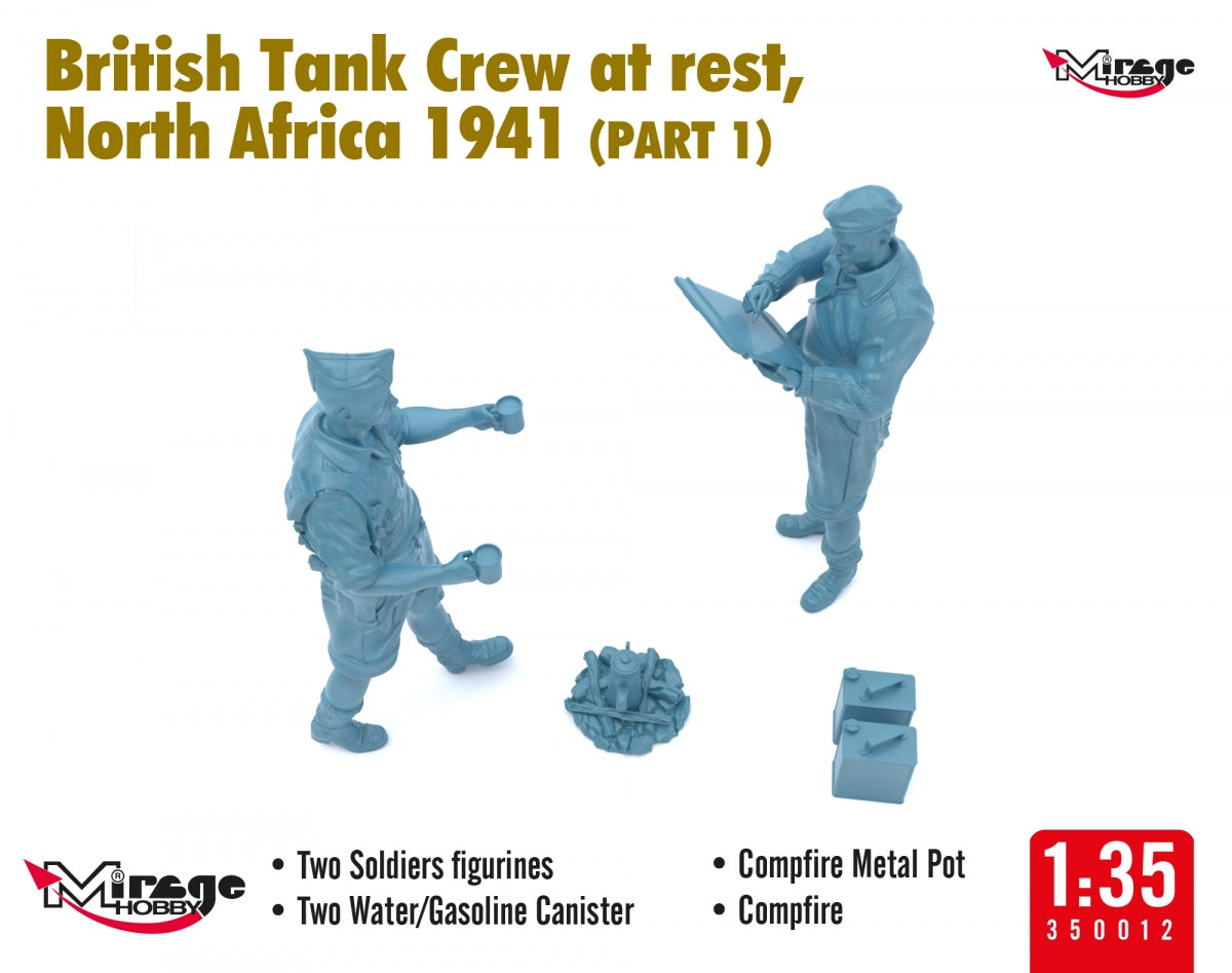 Mirage Hobby 350013 British Tank Crew at Rest, North Africa 1941 (Part I) 1/35 – image 5