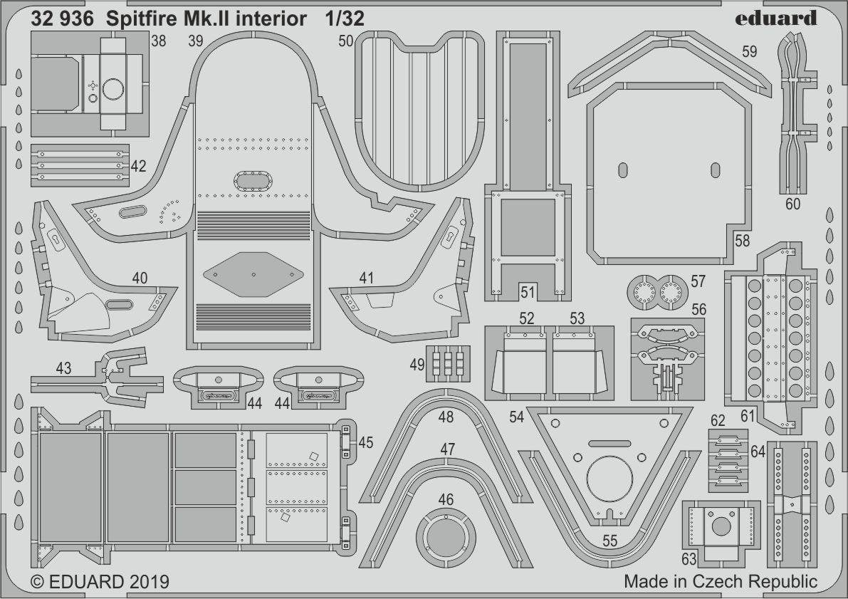 Eduard 32936 Spitfire Mk. II interior REVELL 1/32 – zdjęcie 2
