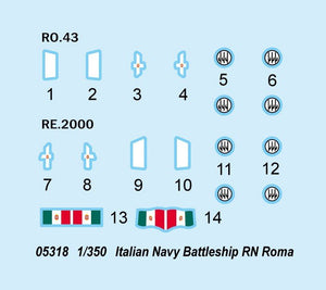 Trumpeter 05318 Italian Navy Battleship RN Roma 1/350 – image 4