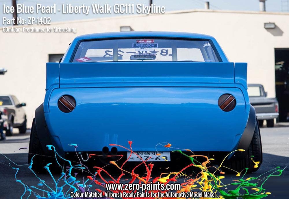 Zero Paints ZP-1402 - Ice Blue Pearl Paint for Liberty Walk GC111 Skyline (Ken Mary) 60ml – zdjęcie 6