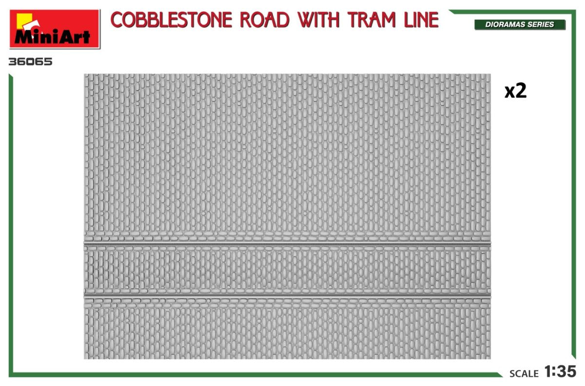 Miniart 36065 COBBLESTONE ROAD WITH TRAM LINE 1/35 – zdjęcie 2