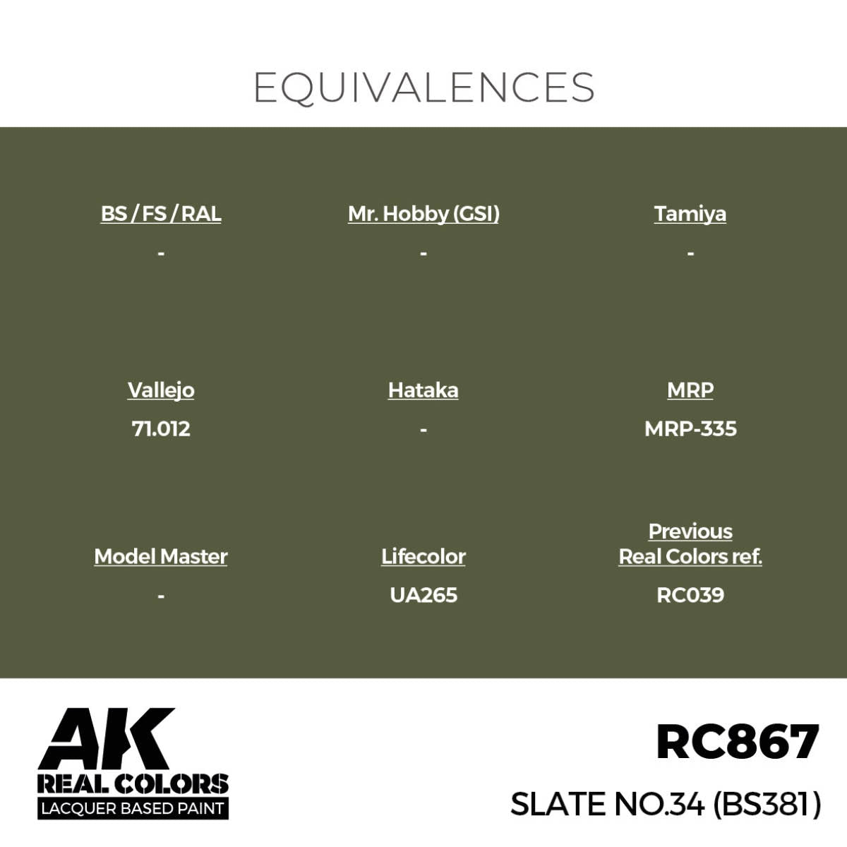 AK Interactive RC867 Slate No.34 (BS381) 17 ml – immagine 3