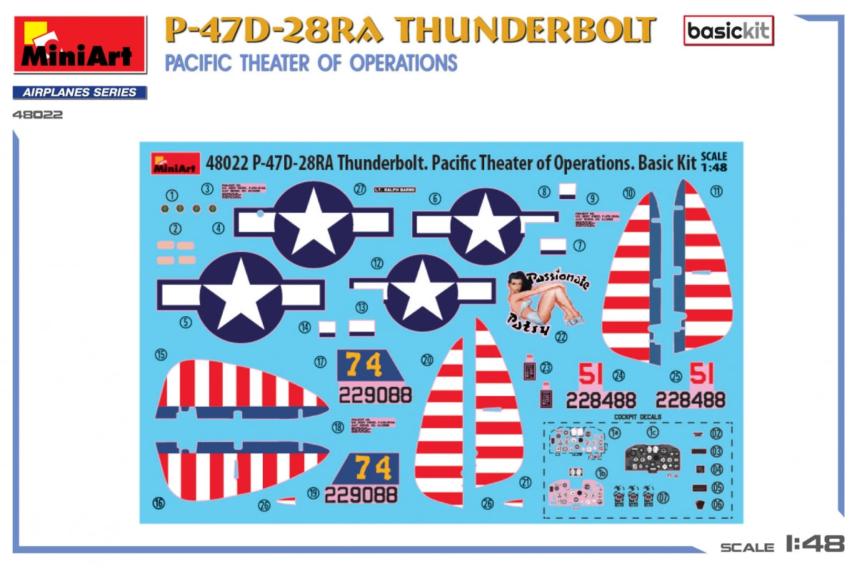 MiniArt 48022 P-47D-28RA THUNDERBOLT. PACIFIC THEATER OF OPERATIONS. BASIC KIT 1/48 – zdjęcie 6