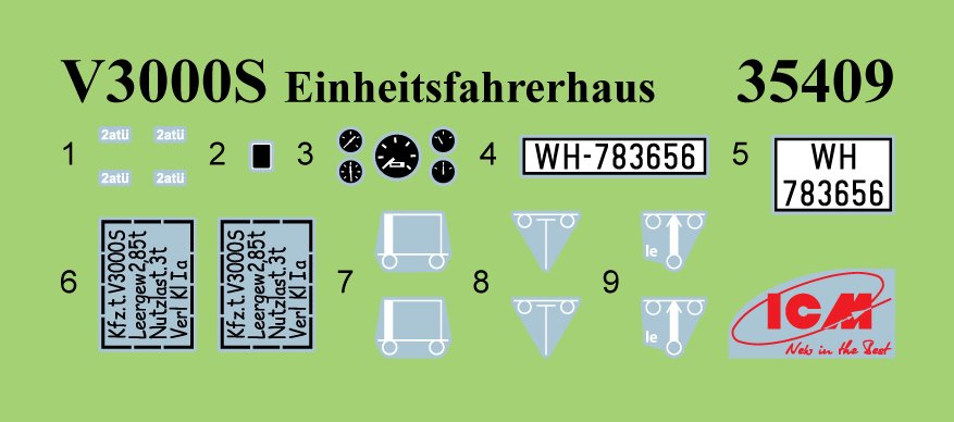 ICM 35409 V3000S Einheitsfahrerhaus WWII German Truck 1/35 – zdjęcie 12