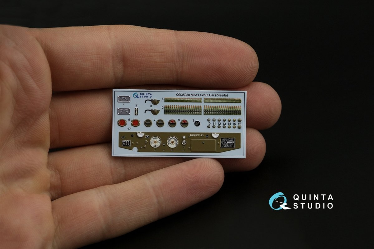 Quinta Studio QD35088 M3A1 Scout 3D-Printed &amp;amp; coloured Interior on decal paper (Zvezda) 1/35 – zdjęcie 8