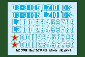 Hobby Boss 84518 PLA ZTZ-99A MBT 1/35 – zdjęcie 3