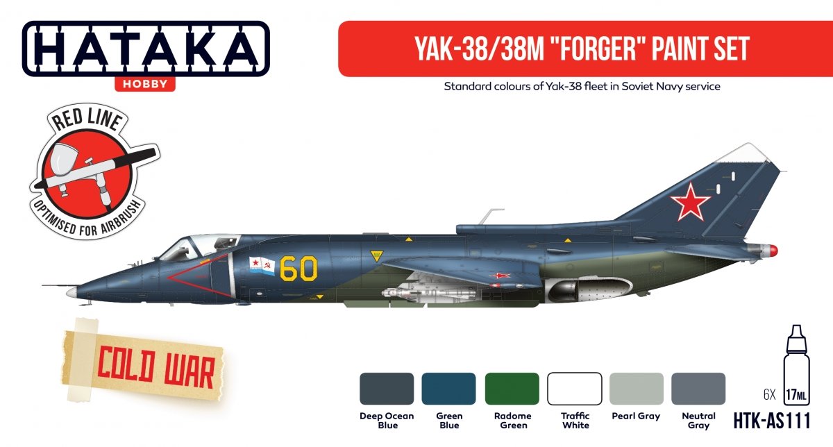 Hataka Hobby HTK-AS111 Yak-38/38M "Forger" paint set (6x17ml)