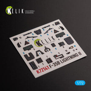 KELIK K72141 F-35B - interior 3D decals for Tamiya kit 1/72
